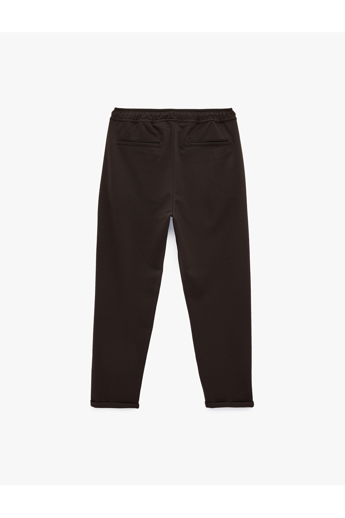Koton Duble Paça Cepli Straight Fit Beli Bağcıklı Pantolon görsel 3