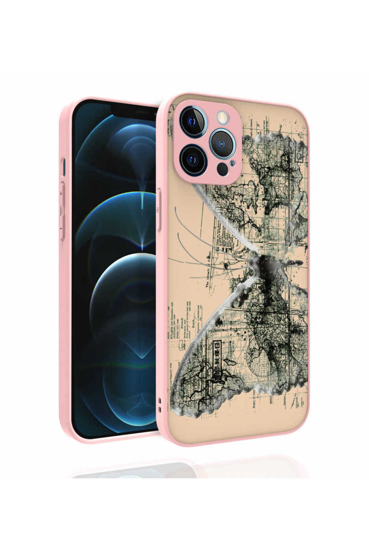 iPhone 12 Pro Max Uyumlu Desenli Kamera Korumalı Parlak NRTK Nora Kılıf-NO4