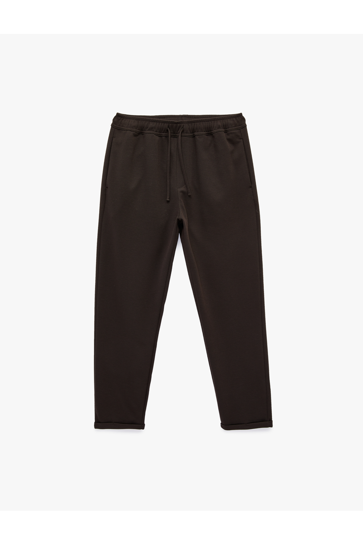 Koton Duble Paça Cepli Straight Fit Beli Bağcıklı Pantolon görsel 2
