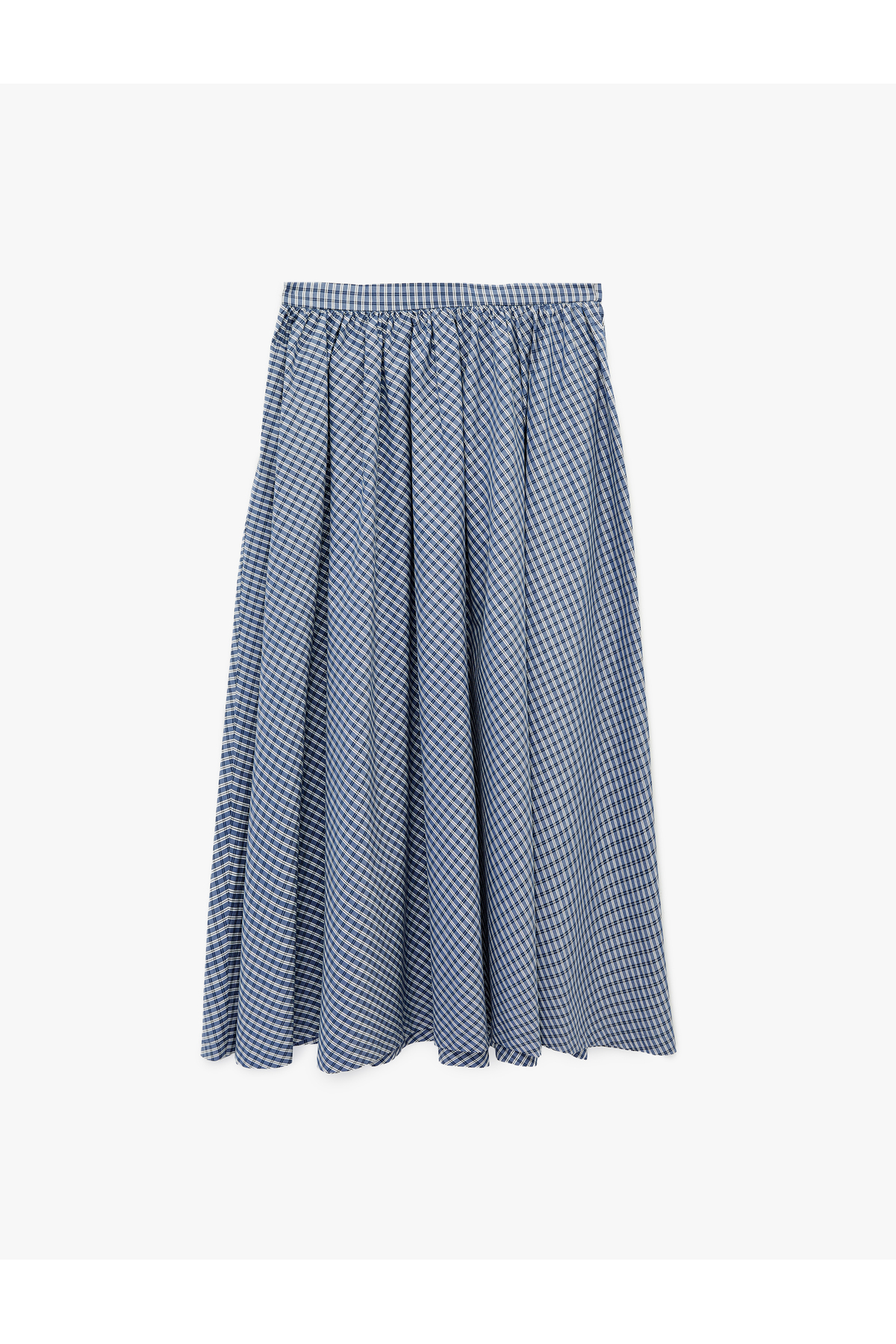 Koton Regular Fit Pamuklu Poplin Ekose Uzun Etek görsel 4