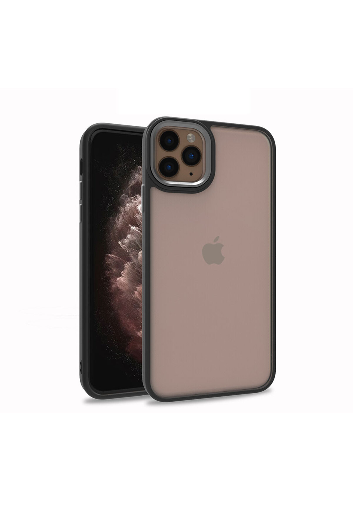 iPhone 12 Pro Uyumlu NRTK Flora Kılıf-Siyah