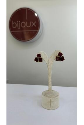 BIJOUX Gold Detaylı Bordo Küpe