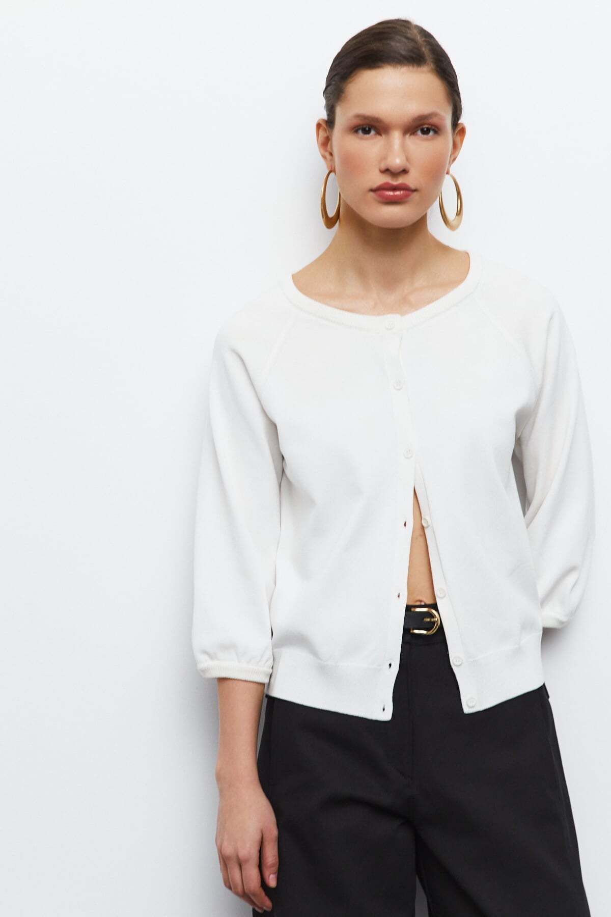 urban focus  Sıfır Yaka Triko Hırka - Görsel 3