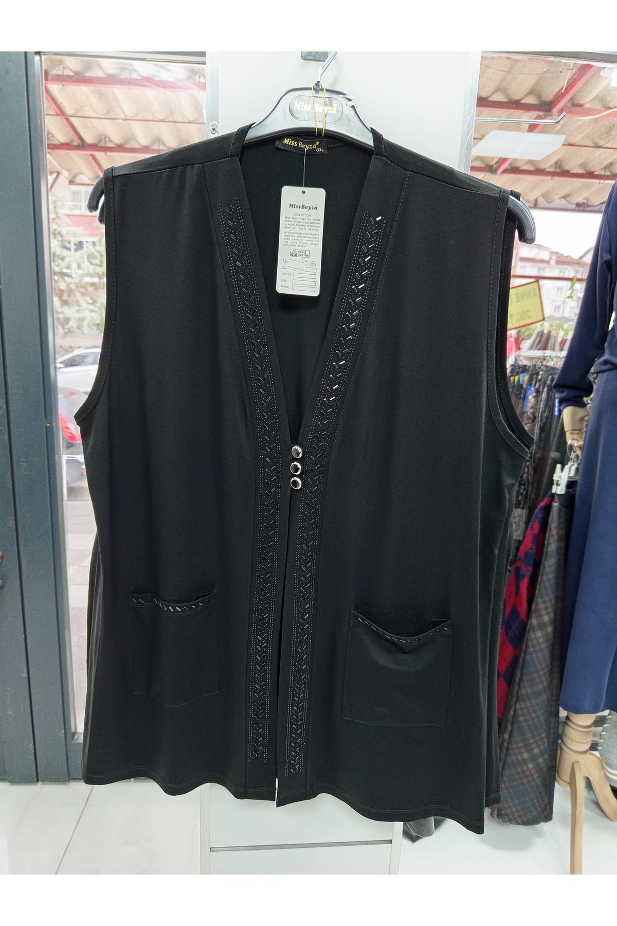 SENFONİ  Büyük Beden Yazlık Penye Yelek(kısa) - Görsel 2