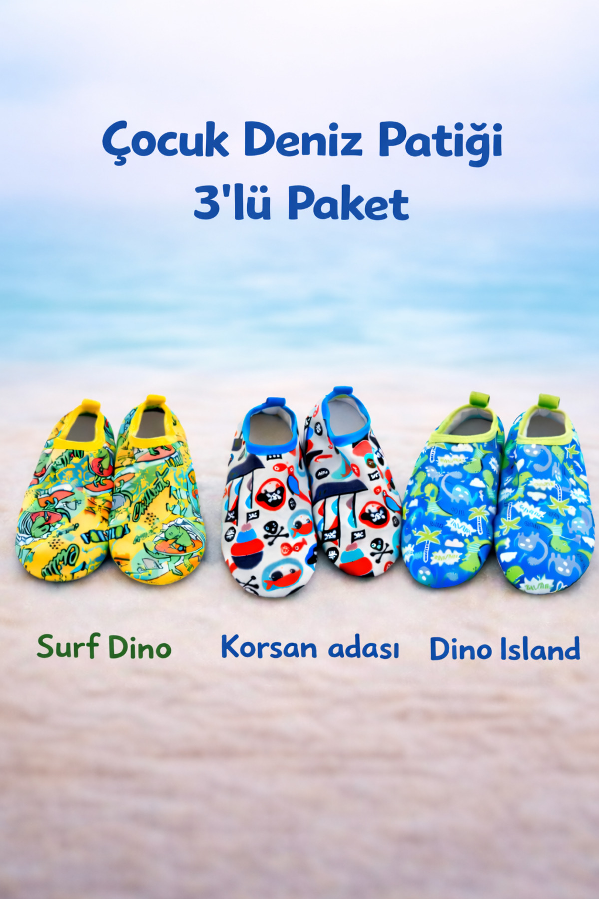 Aqua Step 3pcs Baby Kids Anti-Slip Sea Pool Booties / Shoes
