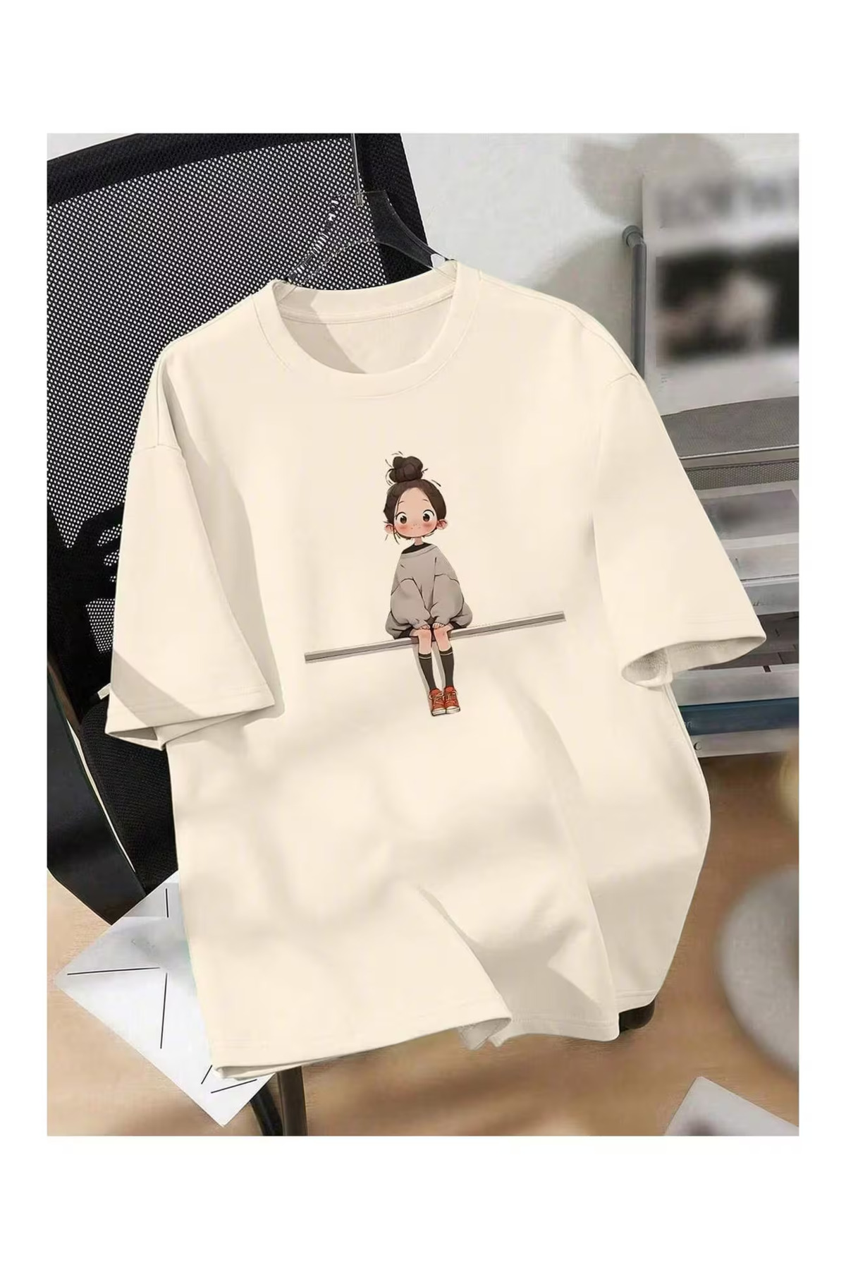 تيشيرت Oversize بطبعة - للجنسين