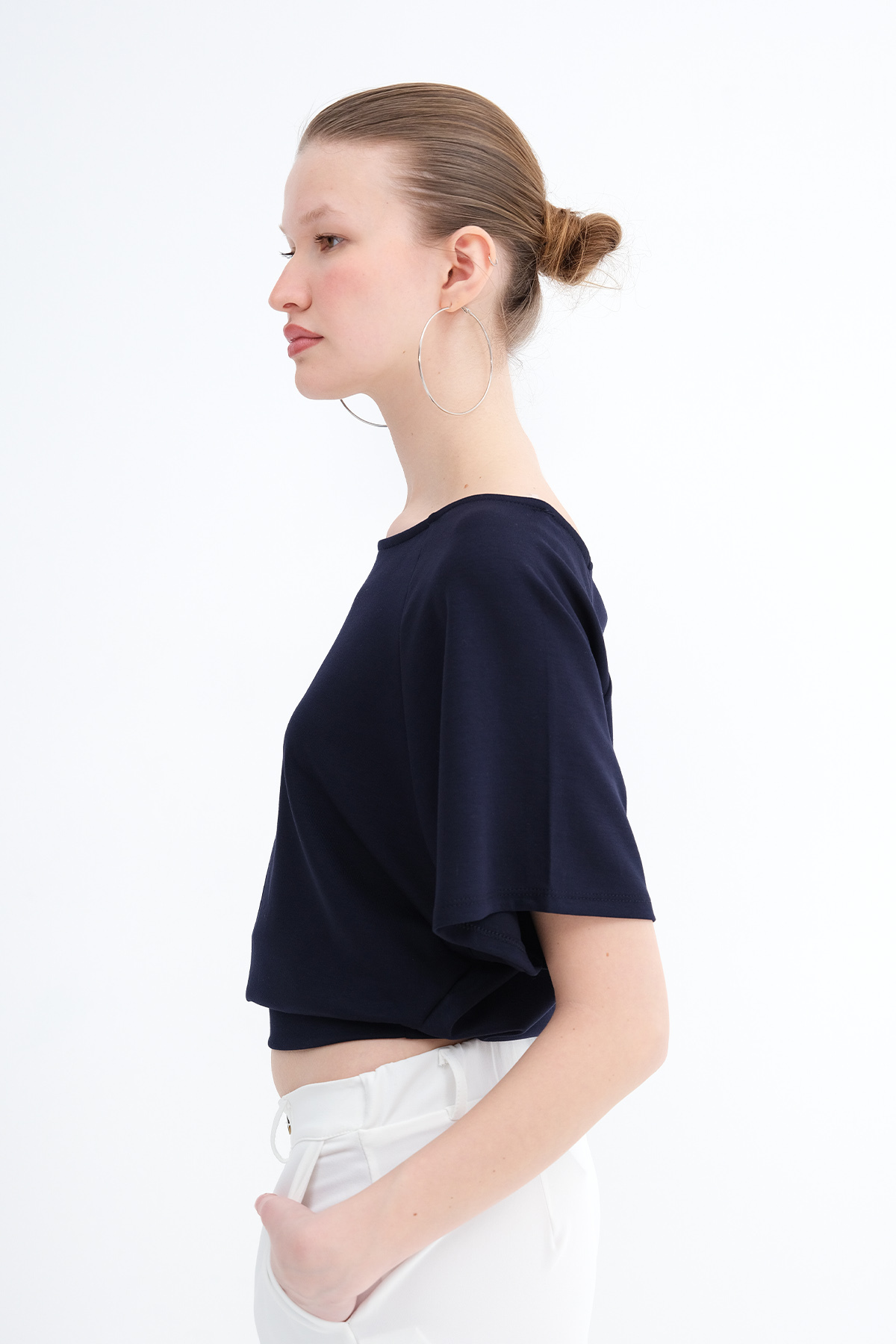 Addax  Kayık Yaka Basic T-shirt P4533 - Görsel 4