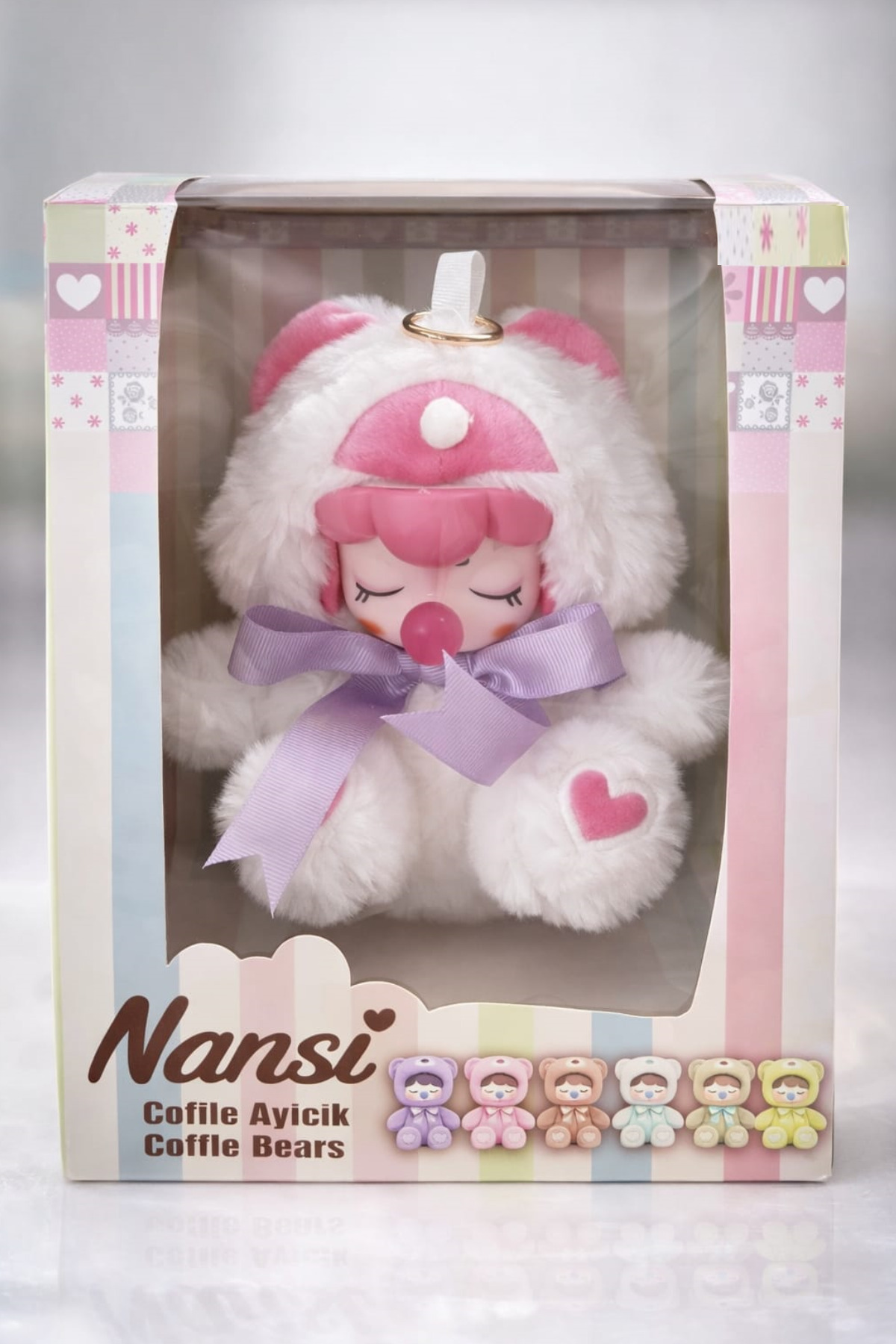 Pofika Nanci Sürpriz Anahtarlık Coffie Bears Pembe Şefaf Kutulu