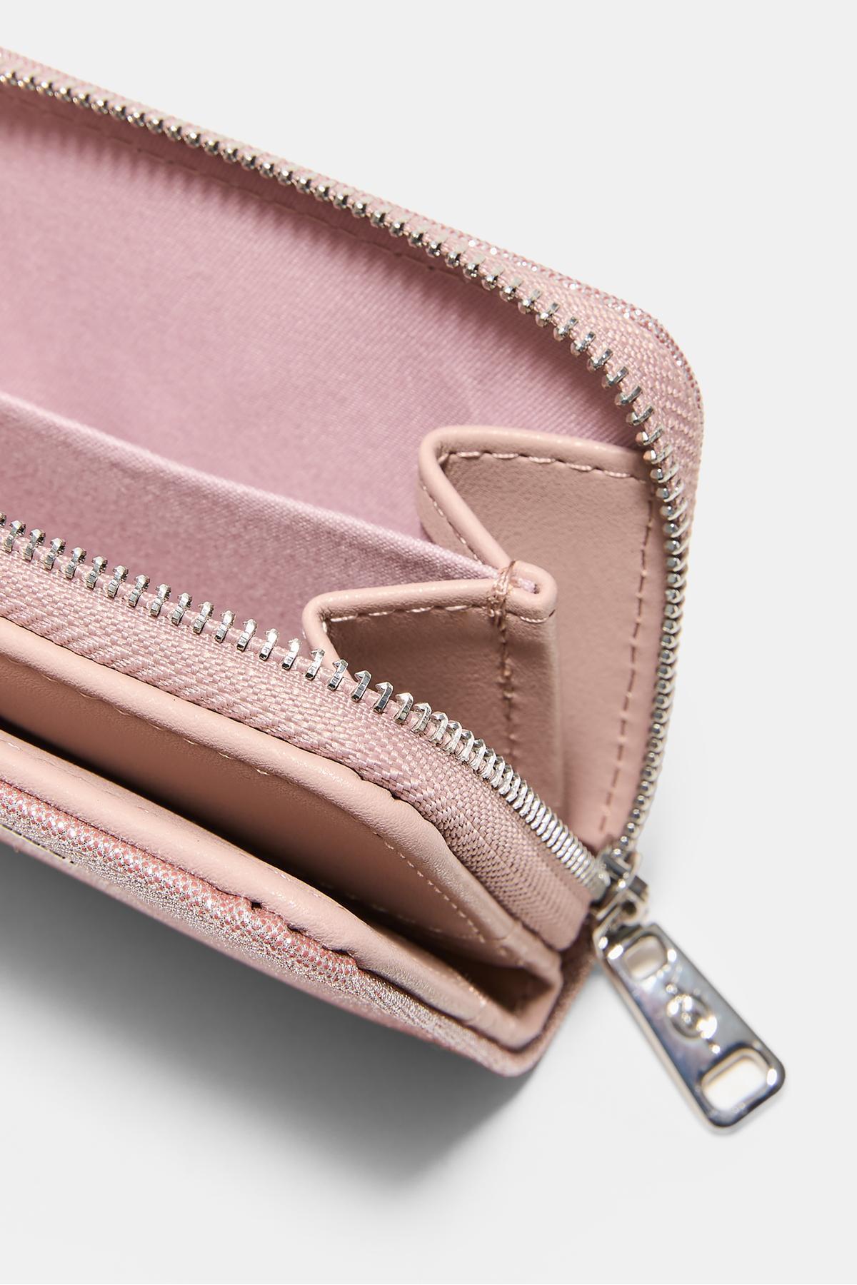 Stradivarius  Simli fermuarlı cüzdan - Görsel 4