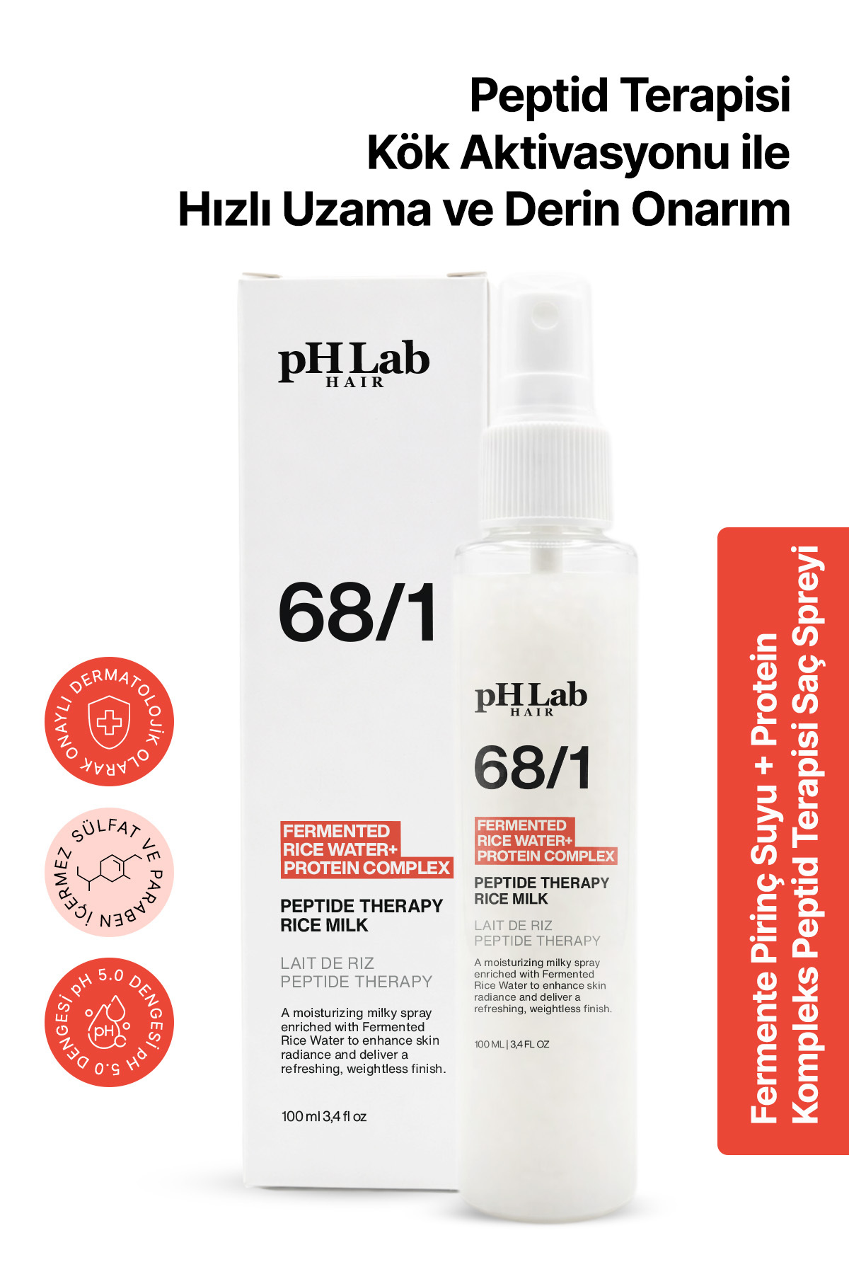 Ph Lab PhLab Hair Peptid Terapisi Fermente Pirinç Suyu Protein Complex Saç Spreyi - Fiyatı, Yorumları
