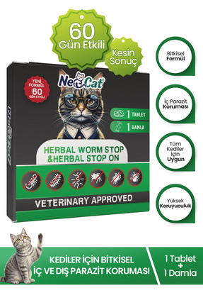 NEOCAT Kedi İç Dış Bitkisel Parazit İç Dış Damlası İç Dış Anti Parazit Bit Pi...