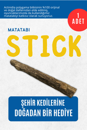 pawdaz Orijinal Matatabi Çubuğu Kalın Tekli Silvervine Stick (1 Adet)