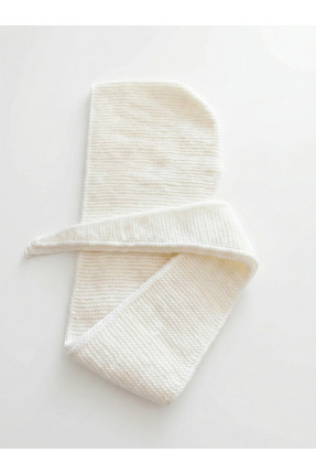 Wilka El Örgüsü Sophie Hood Kapüşonlu Atkı / Şal / Boyunluk – Ekru