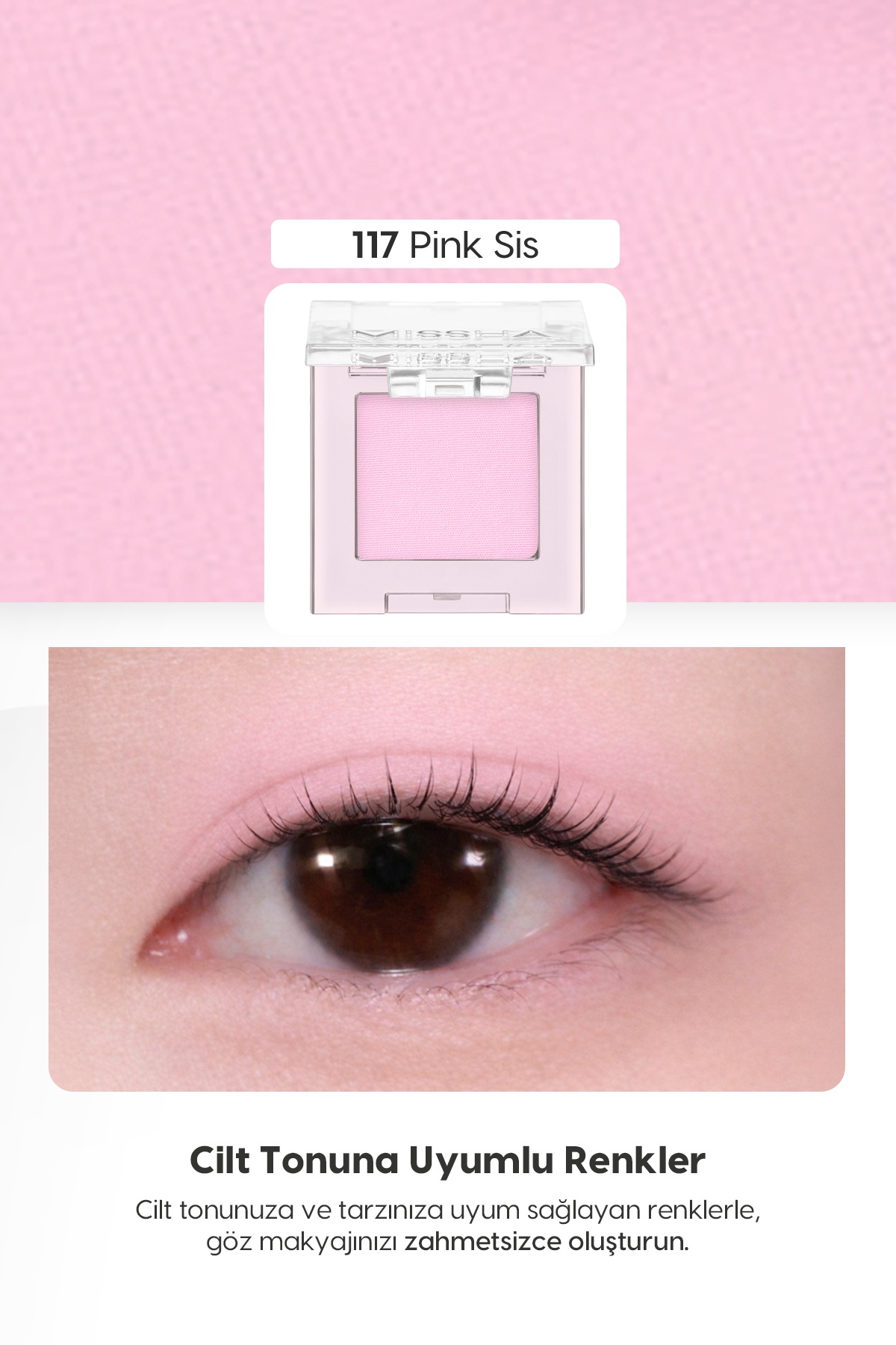Yumuşak Dokulu, Dökülme Yapmayan Mat Tekli Göz Farı Modern Shadow Matte (117 Pink Sis) — صورتی 111596 — تصویر 3 از 9