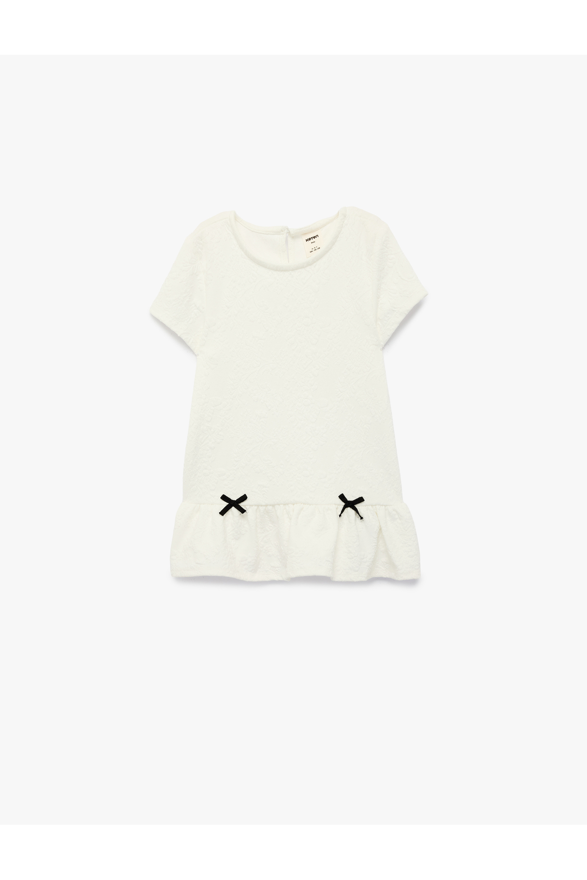 Koton Bisiklet Yaka Kısa Kollu Fiyonklu Mini Elbise fotoğrafı 3 (önizleme)