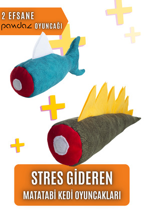 pawdaz Efsane Matatabili Kedi Oyuncakları Seti ( DINO + FISH )