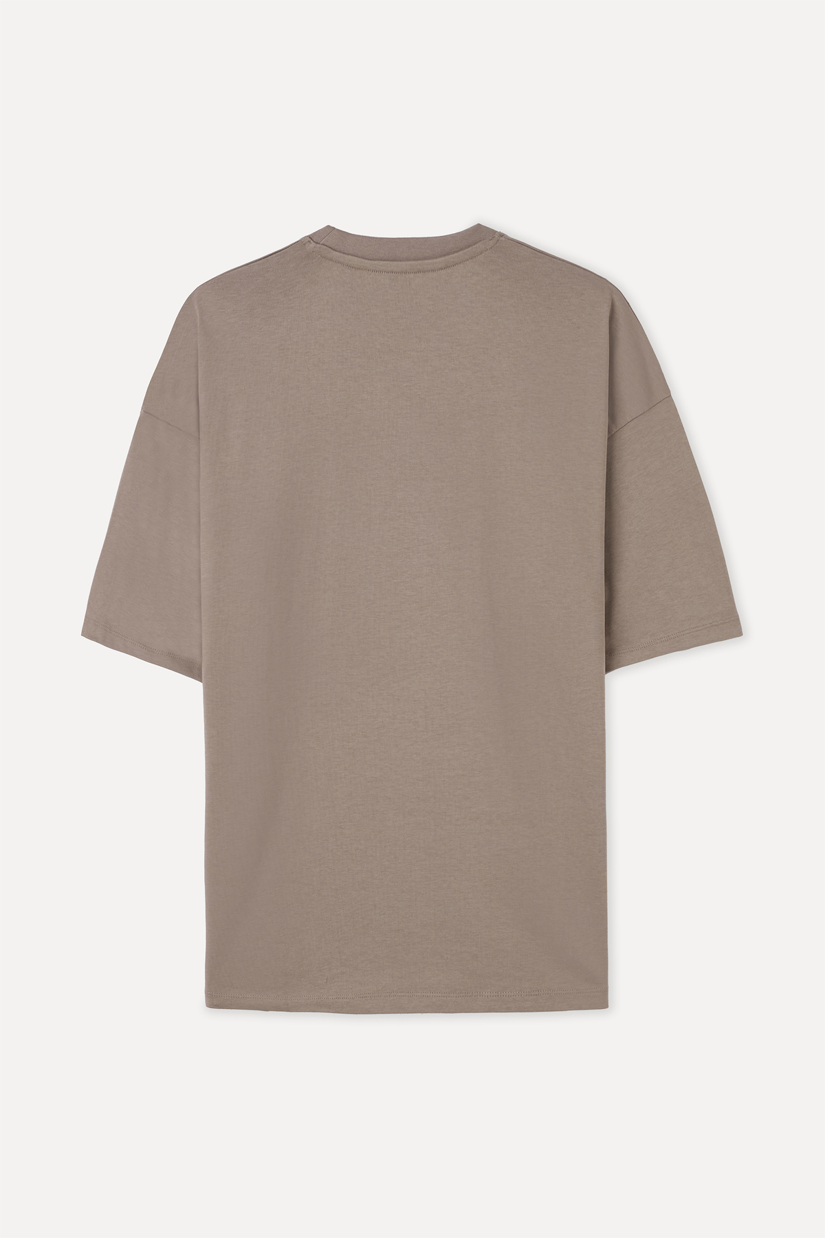 Mudo Erkek Vizon Rengi Comfort Fit Bisiklet Yaka T-Shirt görsel 2