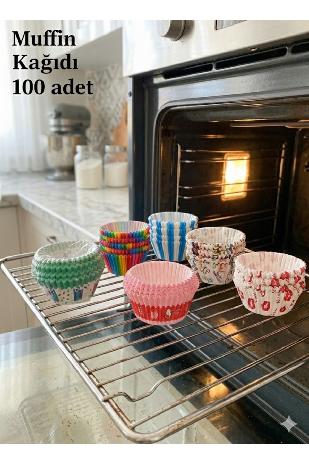 100 Pieces of Muffin Cupcake Paper, Colorful Paper Muffin Cake Mold (100 Pieces)