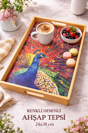 MENTORA AHŞAP DESENLİ TEPSİ