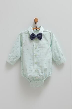 Caramell BEBEK ALTTAN ÇITÇITLI GÖMLEK PAPYONLU (ÇIKARILABİLİR PAPYON) YEŞİL RENK