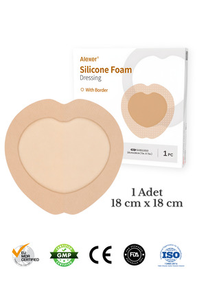 Alexer Silikon Yapışkanlı Sakrum Kalça Köpük Yara Örtüsü Çok Katmanlı Steril ...