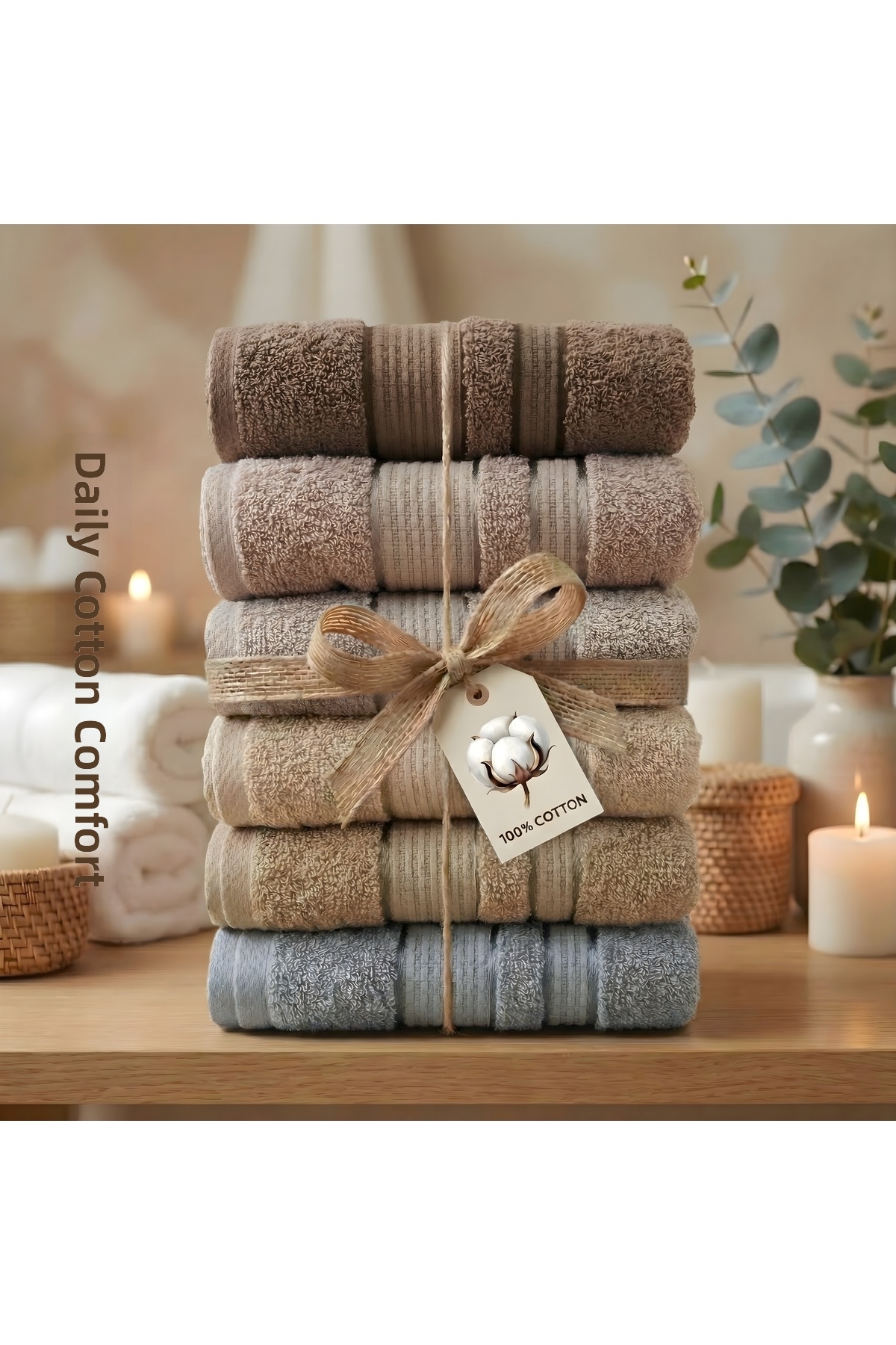 SHome Set de 6 prosoape de lux și prosoape zilnice din bumbac 100% premium, 5...