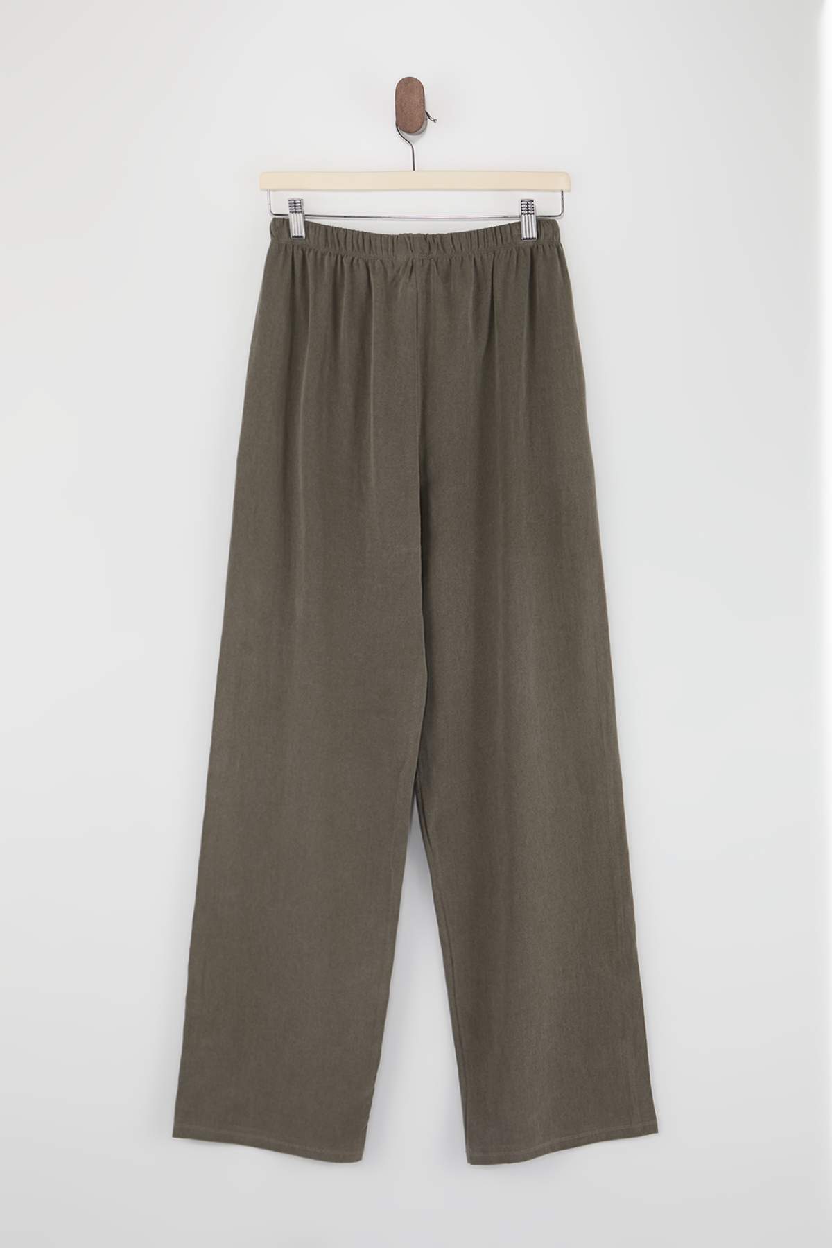 Trendyolmilla  Haki Geniş Paça Tencel Pantolon TDRSS26PL00008 - Görsel 7