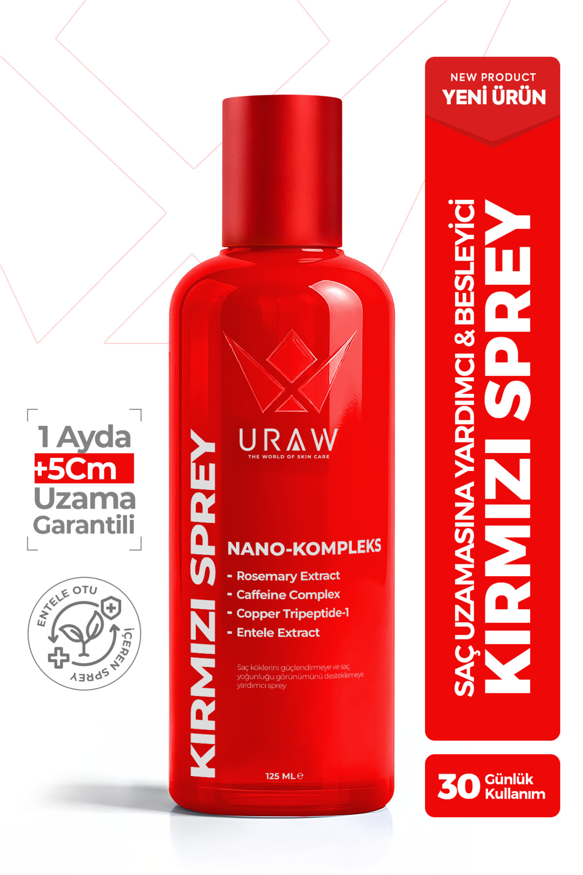 Uraw Kırmızı Sprey | Saç Uzamasını Destekleyici ve Dökülme Karşıtı Sprey - Fiyatı, Yorumları
