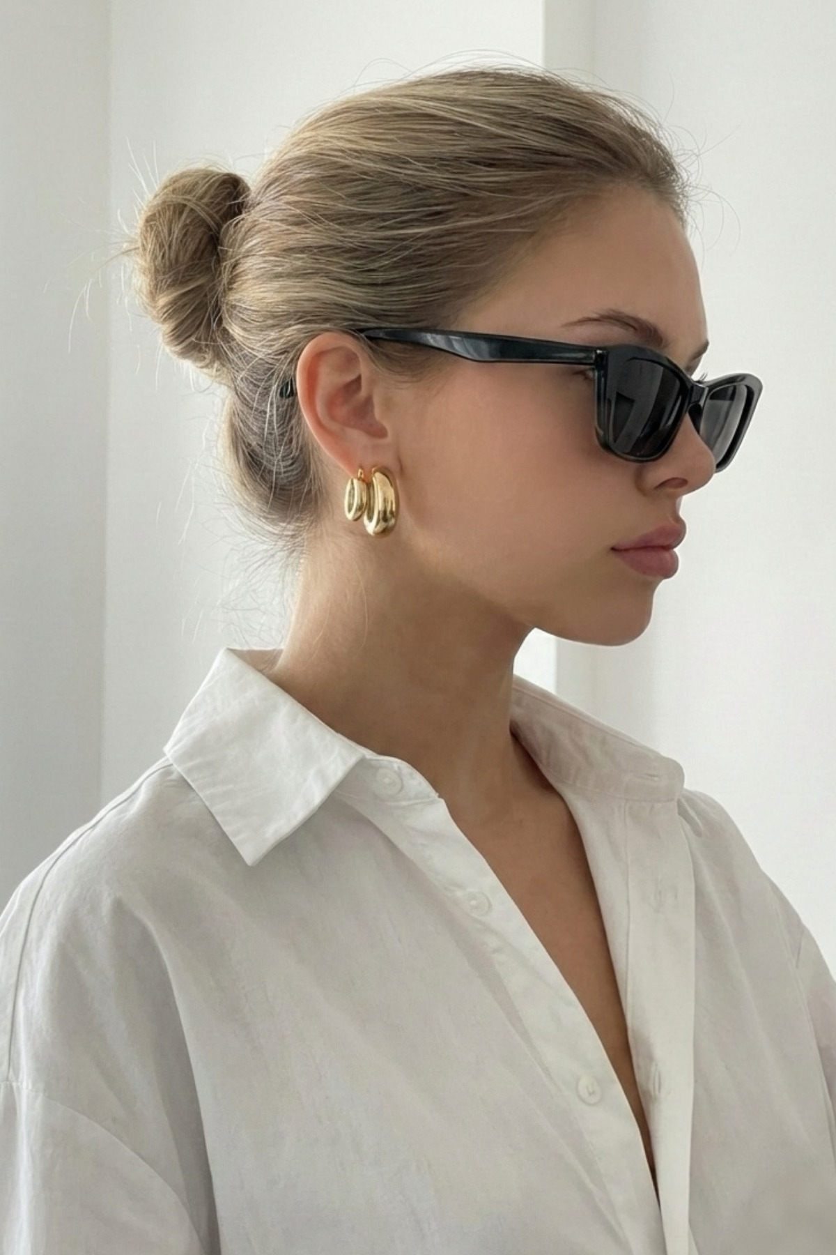 Eyesofia Occhiali Unisex Vintage Siyah Güneş Gözlüğü görsel 2