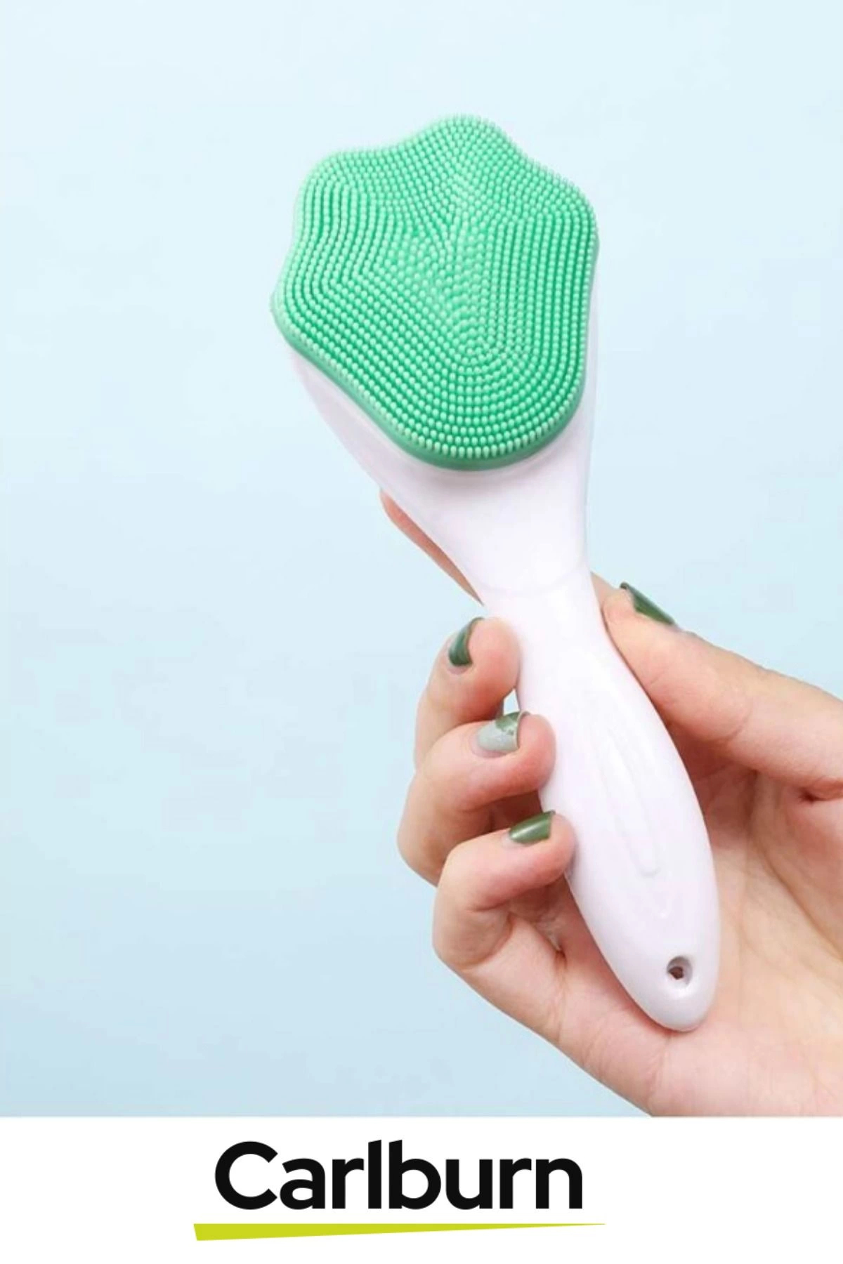 Özel Üretim Ergonomik Asılabilir Saplı Hassas İpeksi Doku Cilt Makyaj Temizleme Peeling Fırçası — Silikon Gözenek Yüz Maske — تصویر 3 از 5