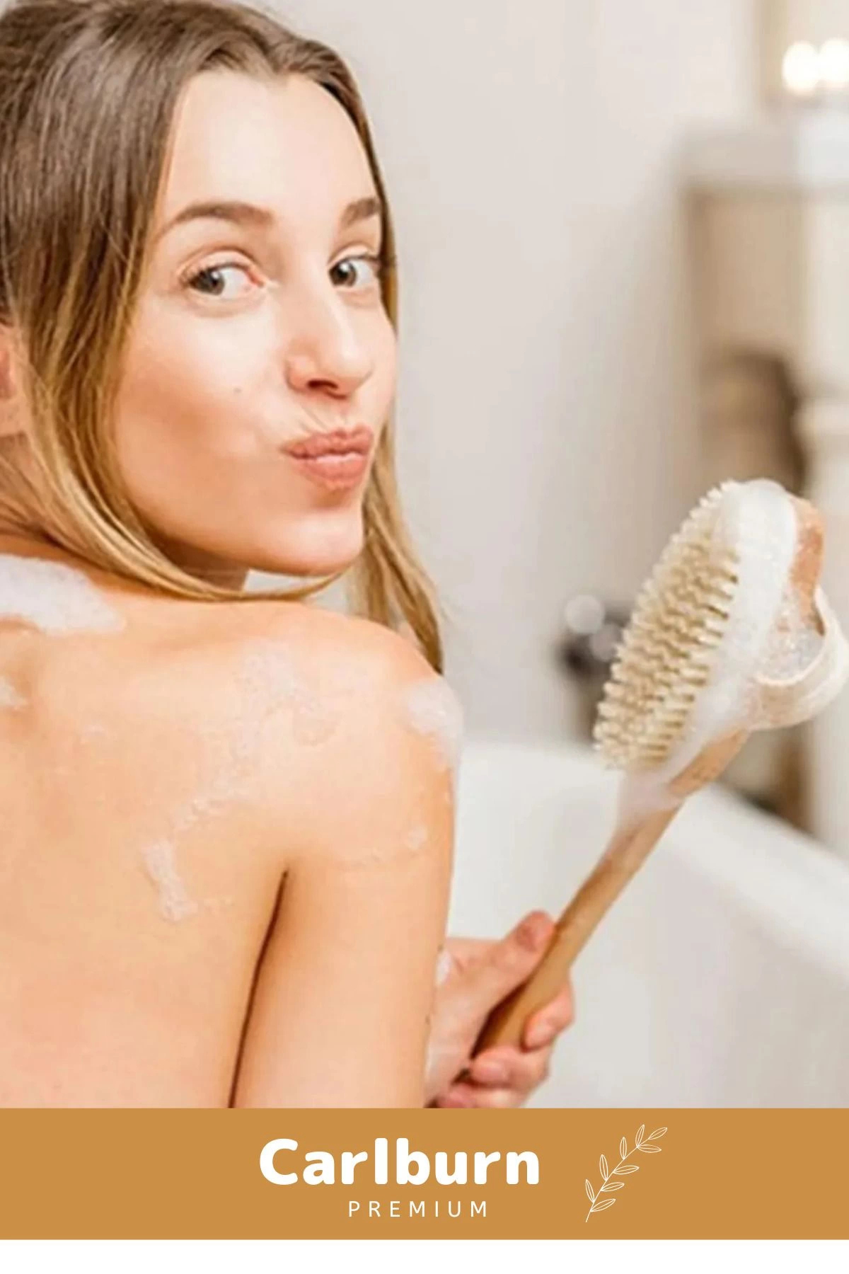 Lüks %100 Doğal Selülit Önleyici Yumuşak Vücut Masaj At Kılı Saplı Uzun Banyo Duş Fırçası — Cilt Bakım Çatlak Giderici Peeling — تصویر 5 از 5
