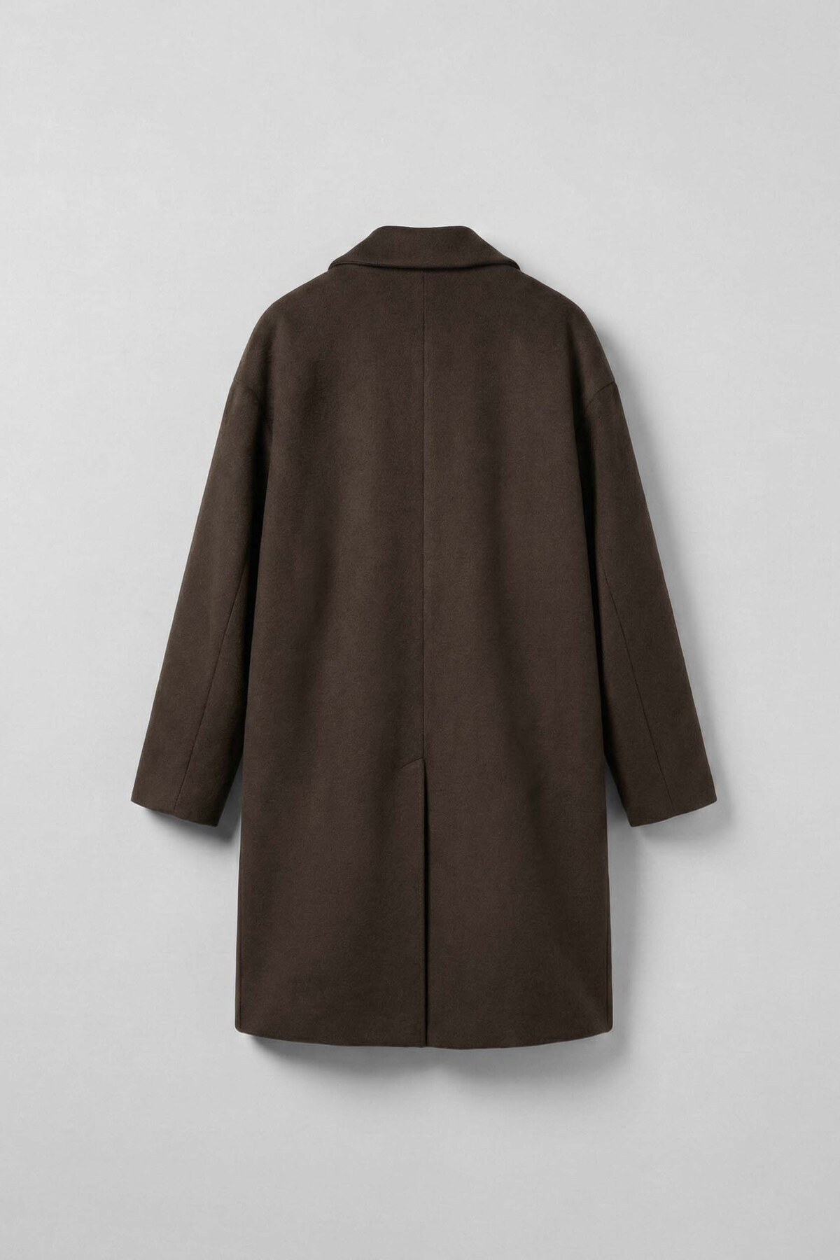 ablukaonline  Erkek Oversize Düğmeli Kaşe Kaban Koyu Kahve - Görsel 3