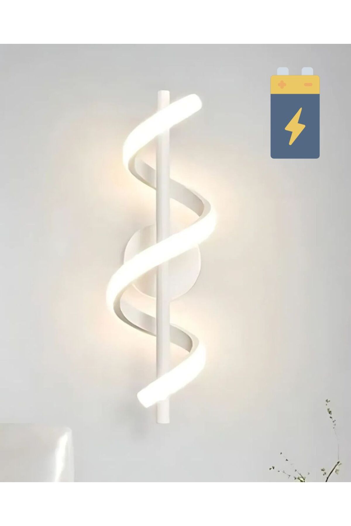 Model Battery Powered Plug and Play White Led Wall Light Battery Included Bedroom Living Room