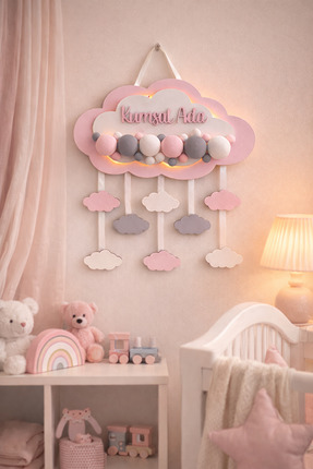Agulab Bubble Bulut Işıklı Kapı Süsü- Bulut Bebek İsimli Kapı Süsü- Bulut Işı...