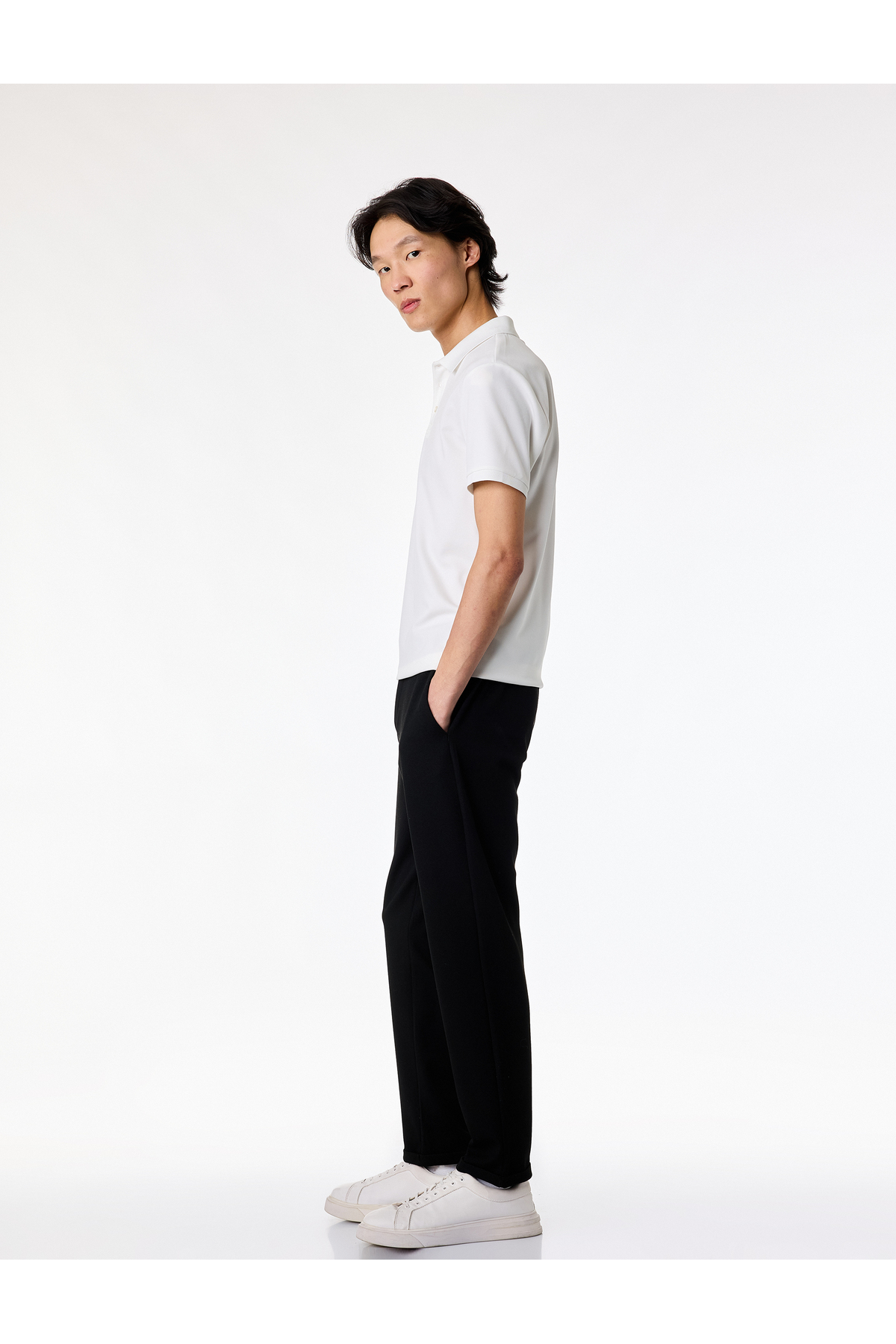 Regular Fit Cepli Beli Bağcıklı Düğmeli Kumaş Pantolon — مشکی 6SAM40016HK — تصویر 2 از 5