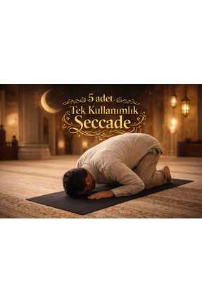 SecdeBant Yıkanabilir Tek Kullanımlık Seccade - Şerit Model Desensiz Kumaş Ta...