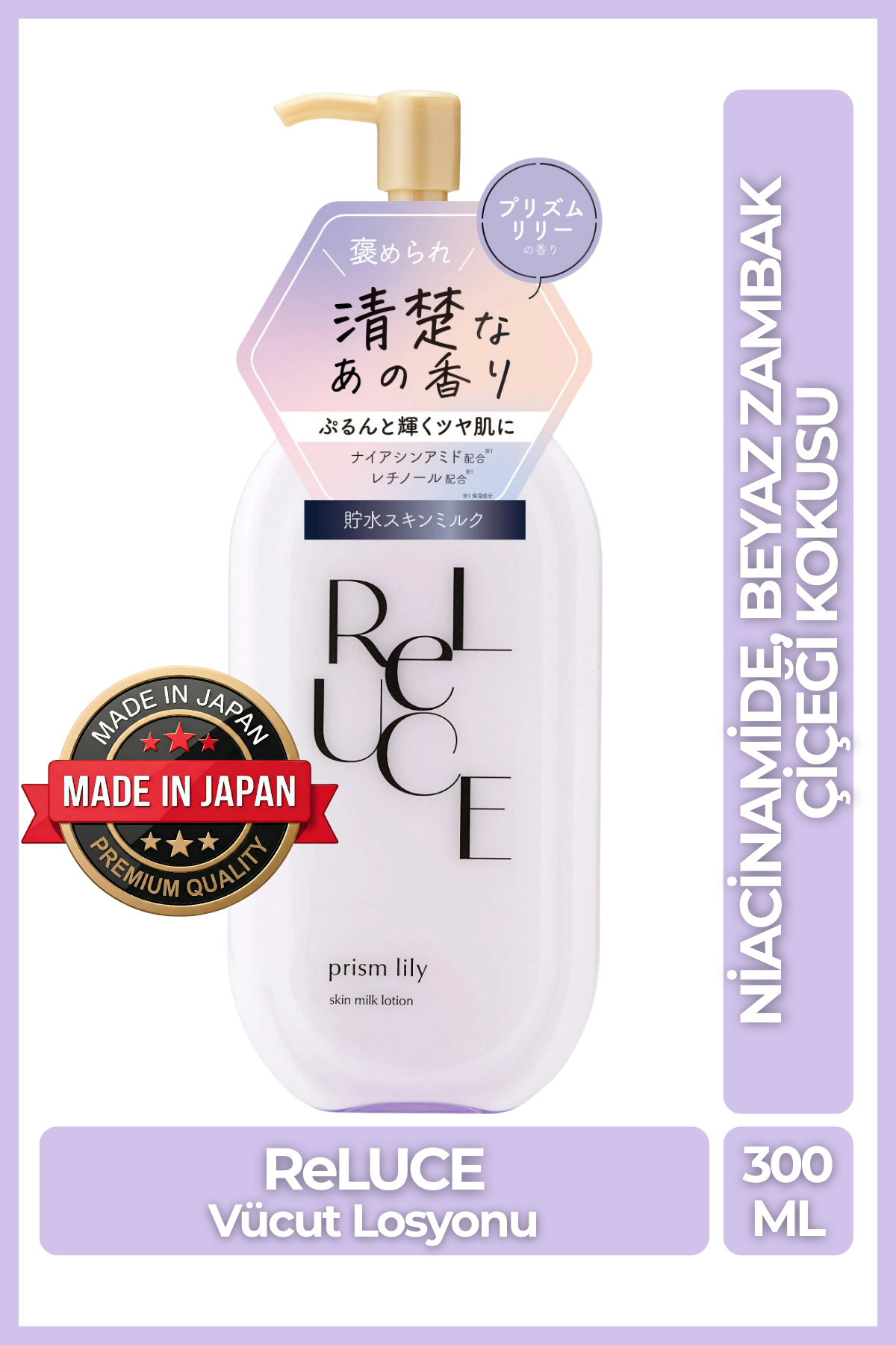 Cosmetex Roland ReLUCE Prism Lily Cilt Tonu Eşitleyici&Sıkılaştırıcı Nemlendirici Sütlü Vücut Losyonu — CR920383