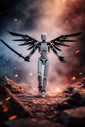 joybaskı Robot Dummy Kanatlı Oynar Eklemli Hareketli Oyuncak Aksiyon Figürü 3...