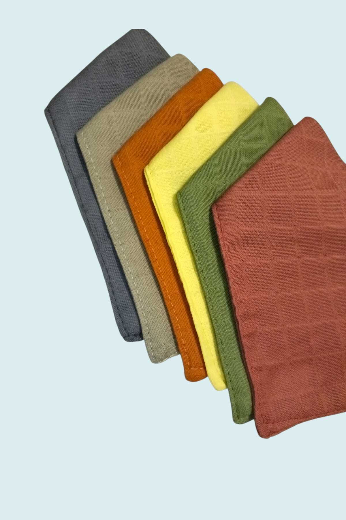 sağel %100pamuk 6li Müslin Yakalık Mama Önlüğü Çift Katlı Iki Çıtçıtlı Unisex Doğu Fular,salya Önlüğü) fotoğrafı 4 (önizleme)