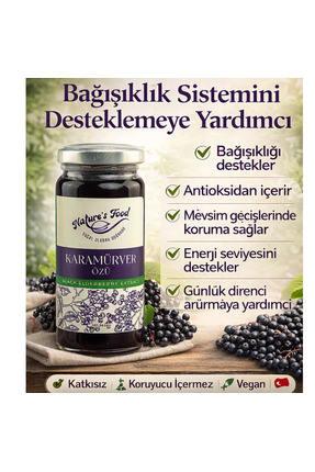 NATURES FOOD Karamürver Özü315gr Antioksidan.Solunum yolları enfeksiyonuna Ka...