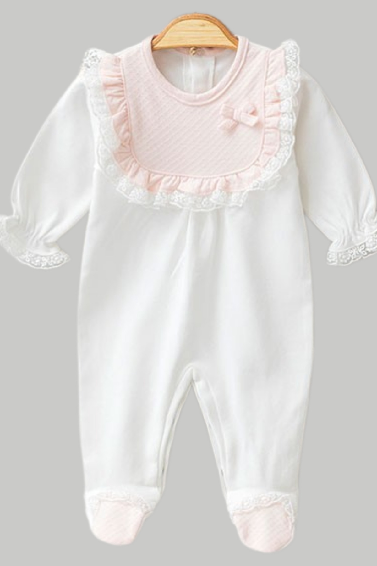 Naka Concept Jakarlı 3 Parça Kız Bebek Hastane Çıkış Seti - Pembe fotoğrafı 4 (önizleme)