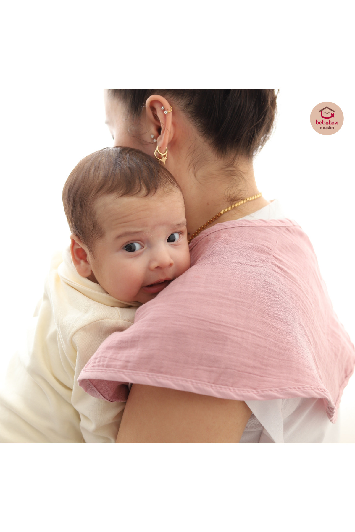 Bebekevi OEKO-TEX® %100 Pamuk Müslin Bebek Omuz Örtüsü – Emzirme Omuz Örtüsü fotoğrafı 3 (önizleme)