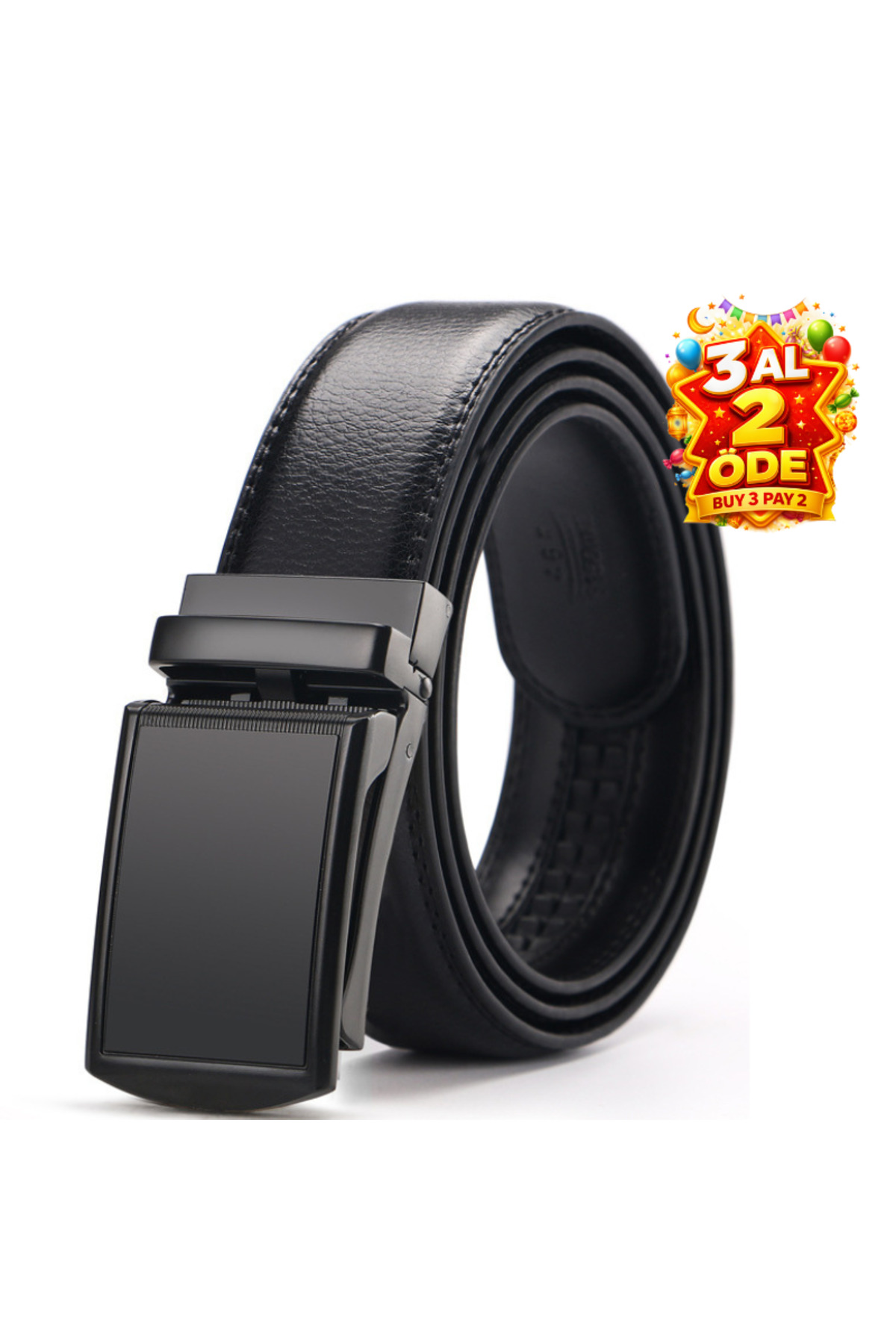 Bosskan  Otomatik siyah Tokalı Deliksiz Klasik Erkek Kemeri