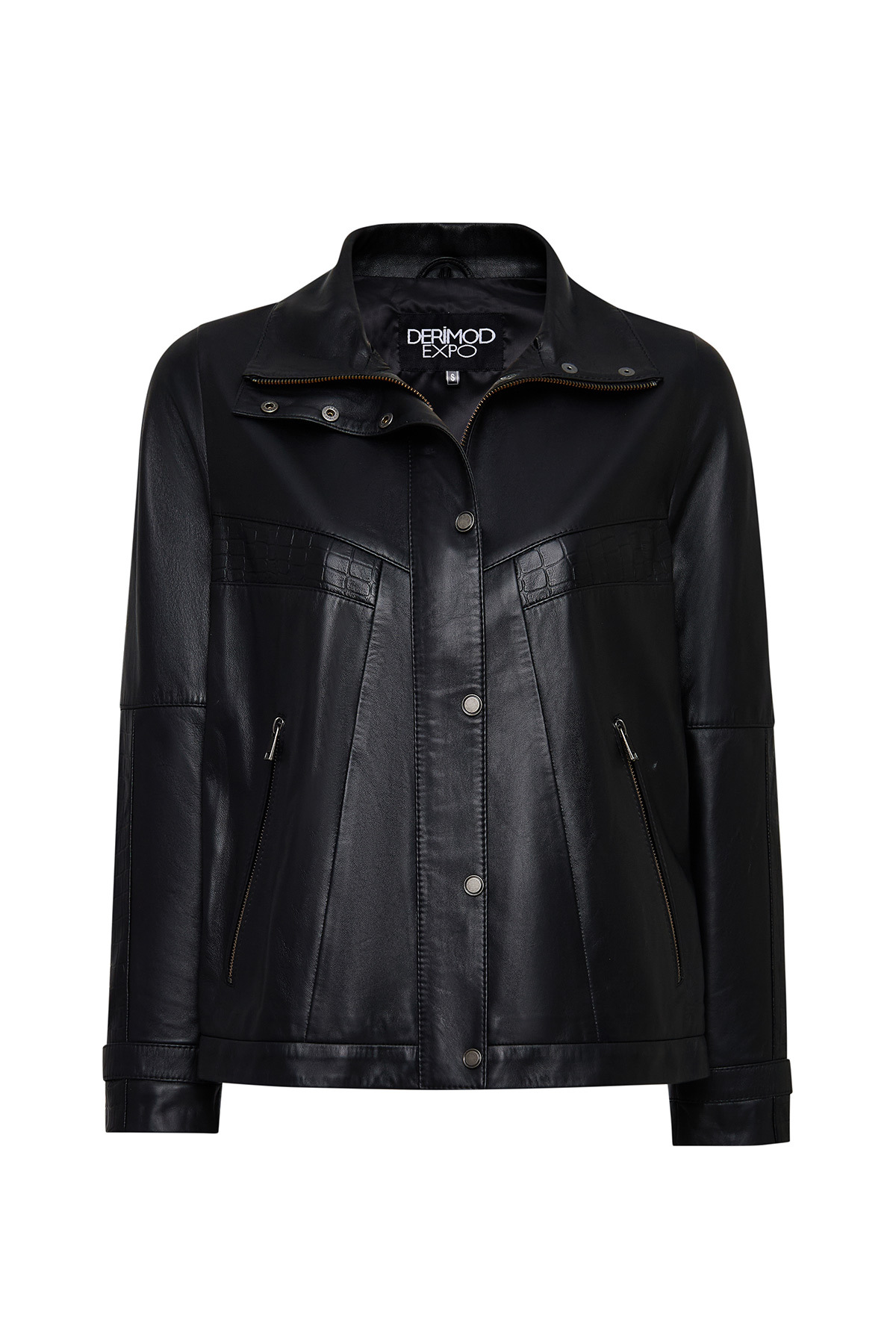 Derimod  Hannah Kadın Siyah Yaka Kürklü Oversize Deri Mont 25WGE56141M - Görsel 4