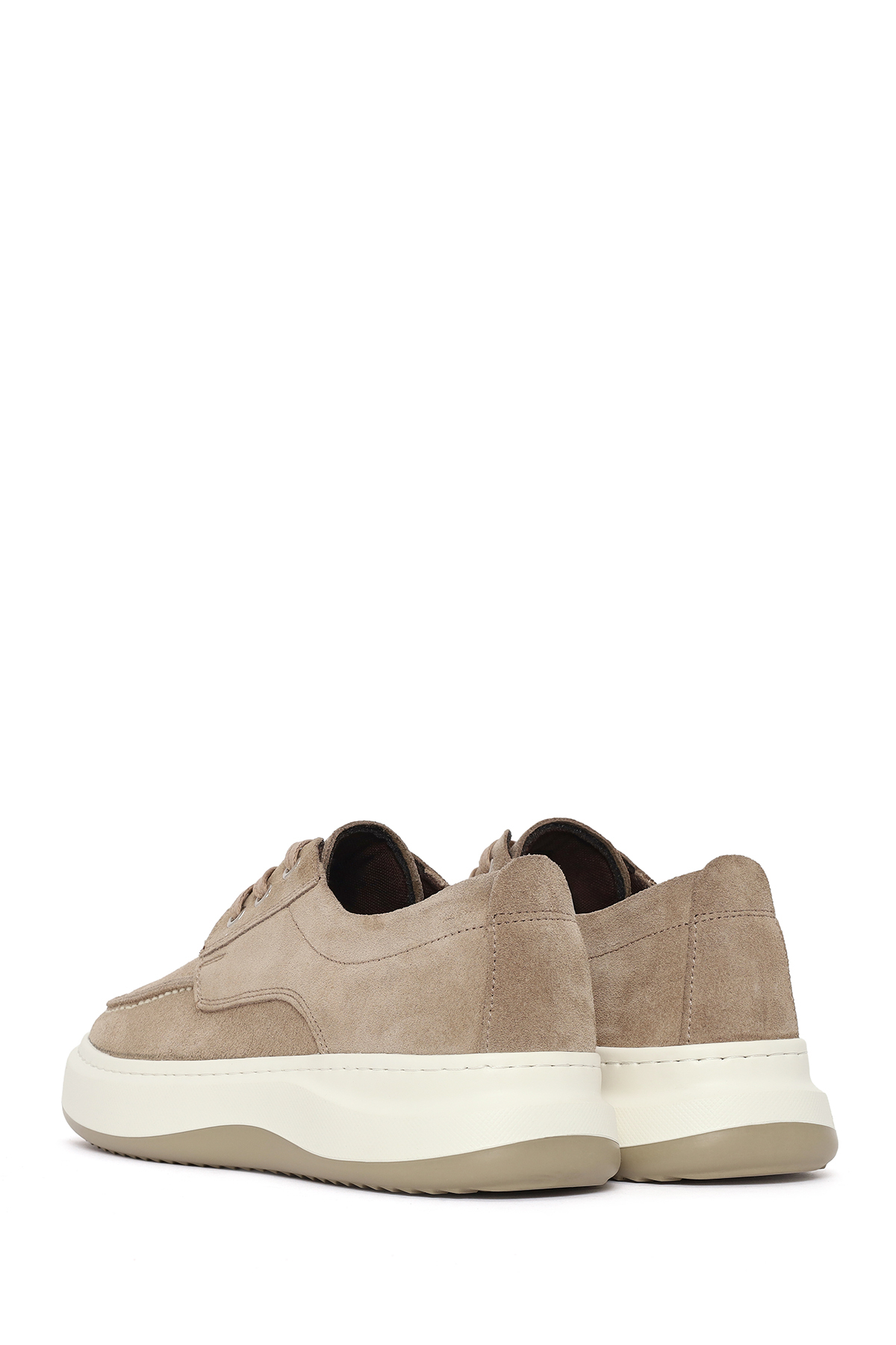 Derimod  Erkek Bej Bağcıklı Kalın Tabanlı Süet Deri Casual Ayakkabı 26SFD660310 - Görsel 6