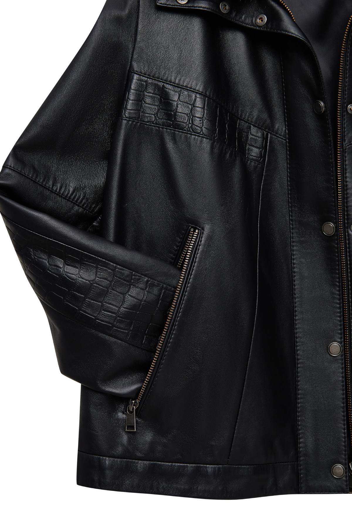 Derimod  Hannah Kadın Siyah Yaka Kürklü Oversize Deri Mont 25WGE56141M - Görsel 6