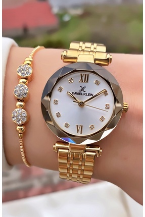 Daniel Klein Kadın Saat – Orijinal – Altın Renk – Kristal Cam – Garantili – H...