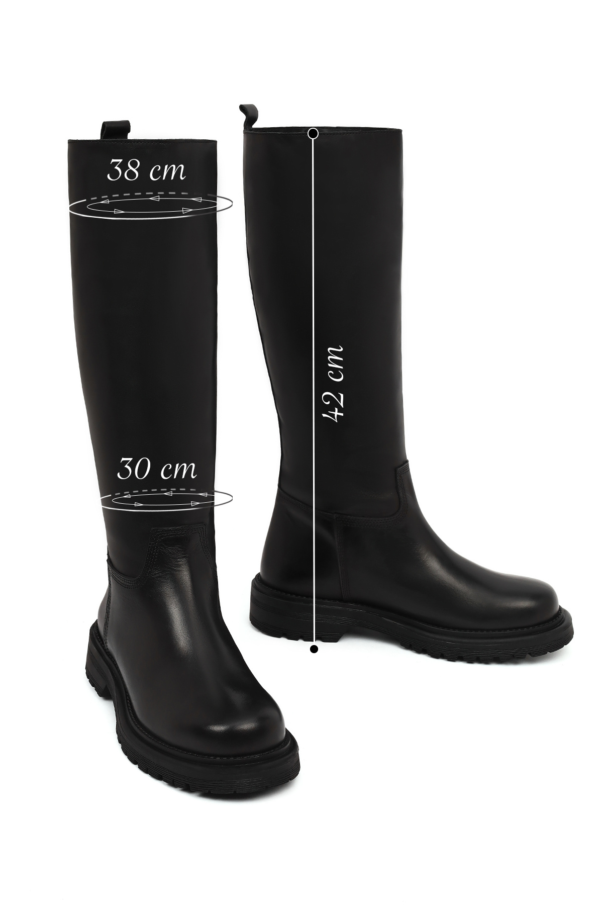 Derimod  Kadın Siyah Kalın Tabanlı Deri Çizme 25WFD187218 - Görsel 4