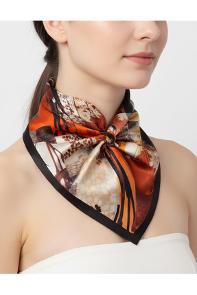 tarzınısec Şifon Saten Fular Desenli Fular Bandana