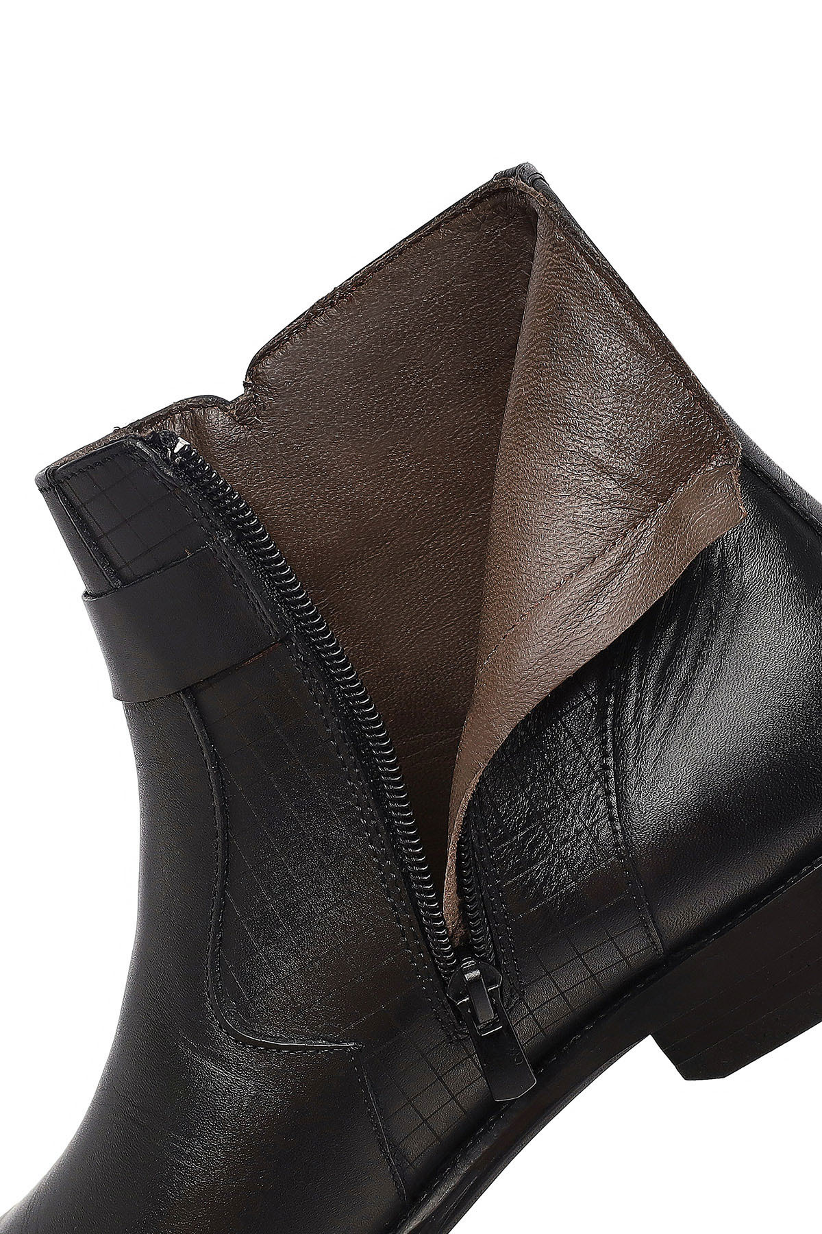 Derimod  Erkek Siyah Toka Detaylı Fermuarlı Deri Klasik Bot 25WFD670318 - Görsel 8